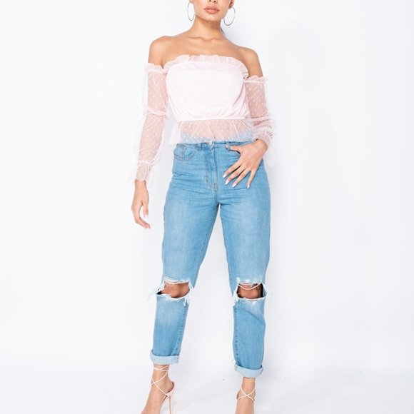 Theodora High Rise Distressed Mom Jeans - Picture 2 of 8